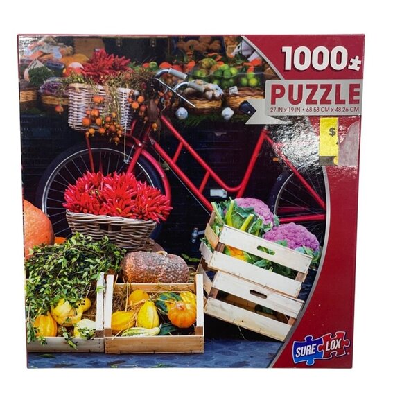 Sure-Lox 1000-Piece Puzzle Vibrant Market Scene 27"x19" Jigsaw - Picture 1 of 3